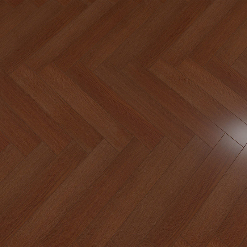 Темно-коричневый ламинат «елочкой»