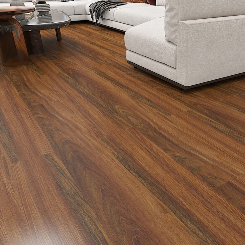 Виниловое напольное покрытие SPC с текстурой дерева темно-коричневого цвета класса люкс