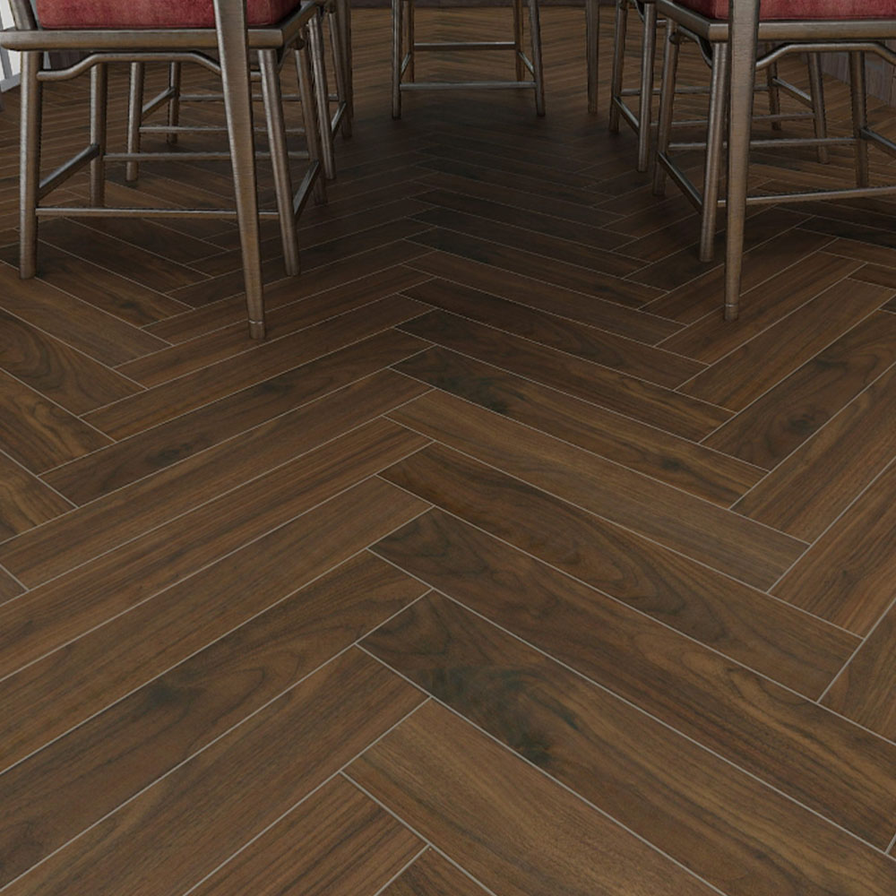 10mm Black Walnut Art Parquet Herringbone Laminate Flooring
