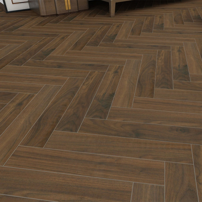 10mm Black Walnut Art Parquet Herringbone Laminate Flooring