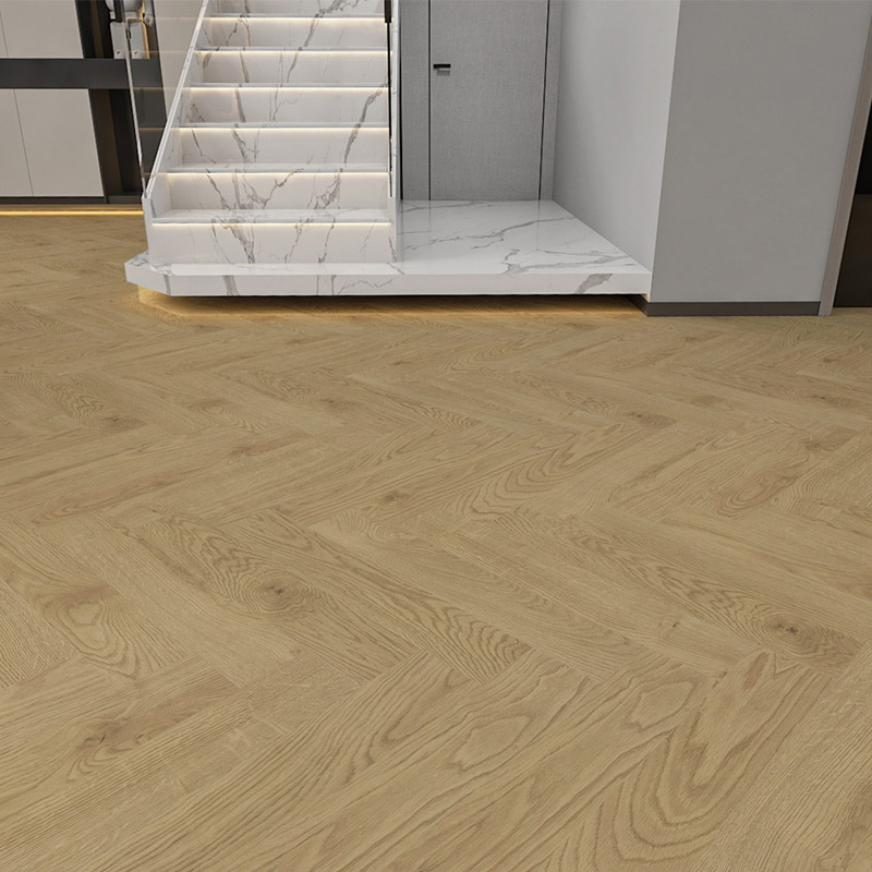 Light Brown Herringbone Laminate Flooring