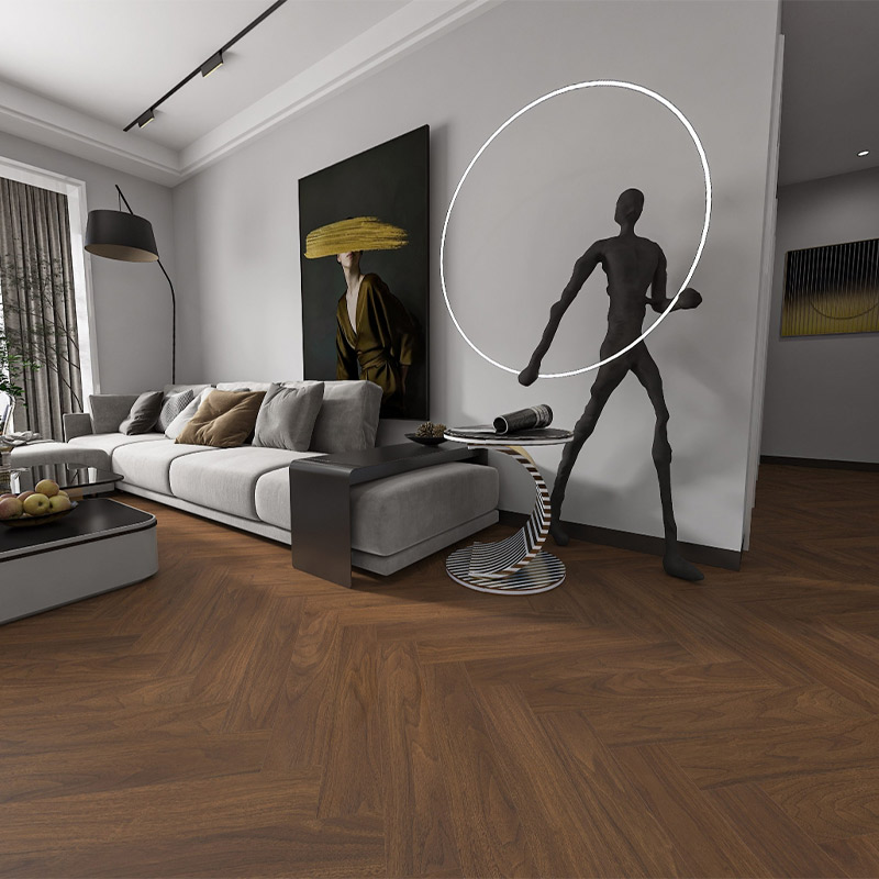 HDF Dark Herringbone Laminate Flooring