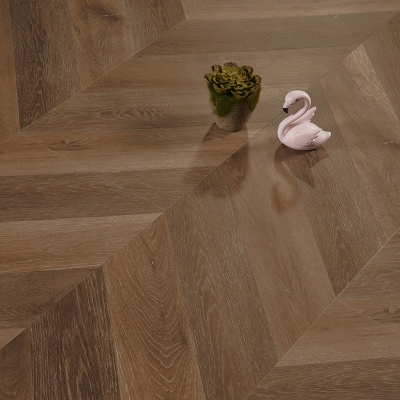 HDF AC4 Brown Fishbone Laminate Flooring