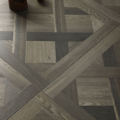 Dark Gray Wood Plank Parquet flooring