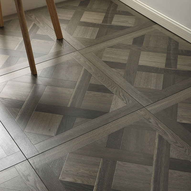 Dark Gray Wood Plank Parquet flooring